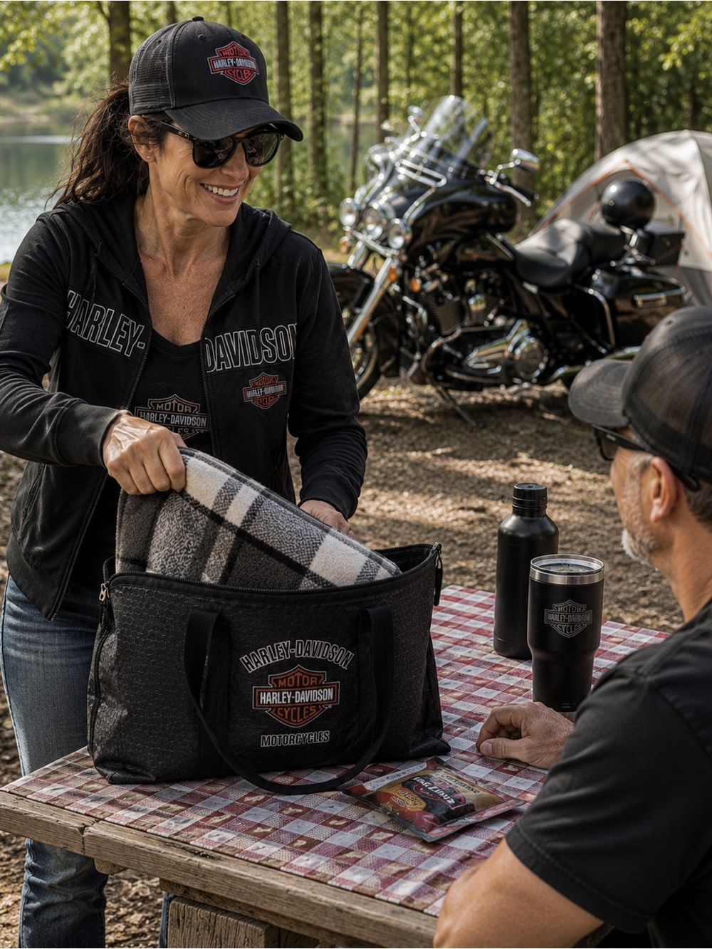 🏍️ Harley-Davidson Nylon Zip Tote Bag 20” x 14”